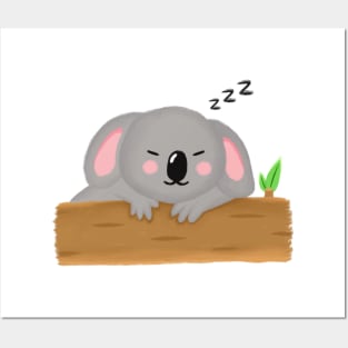 Cute Sleeping Koala Posters and Art